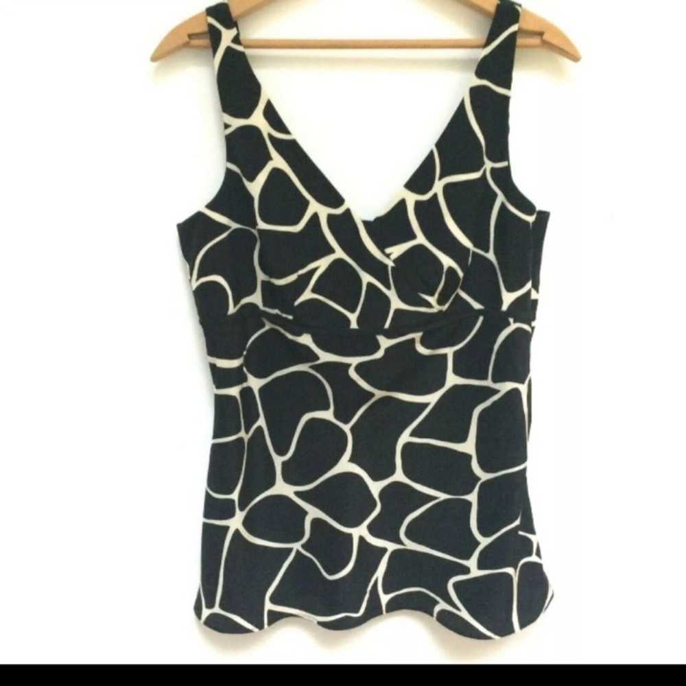 Ann Taylor Shell:Tank Size 10 Black 100% Silk